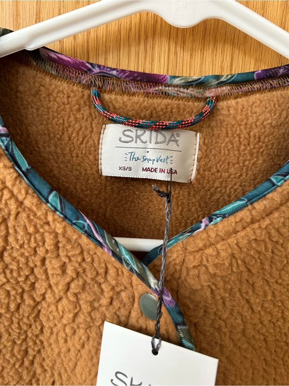 NWT! SKIDA Snap Vest, color Biscuit. Slightly cropped, versatile layer. Made US